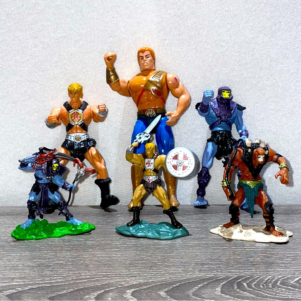 VINTAGE HE MAN & MASTERS OF THE UNIVERSE Mixed Action Figure Toy Lot Of 6ea